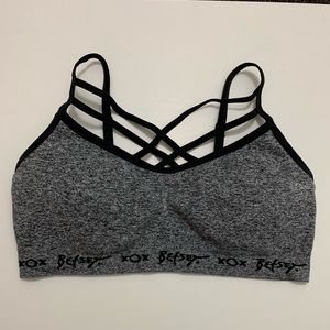 Padded Betsey Johnson Grey CrissCross Bandeau/Bra